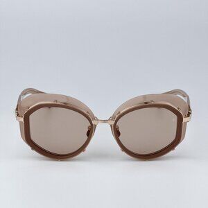 Balmain BRIGITTE BPS-129C-53 Men BRAND NEW Sunglasses Titanium Nude Gold Brown
